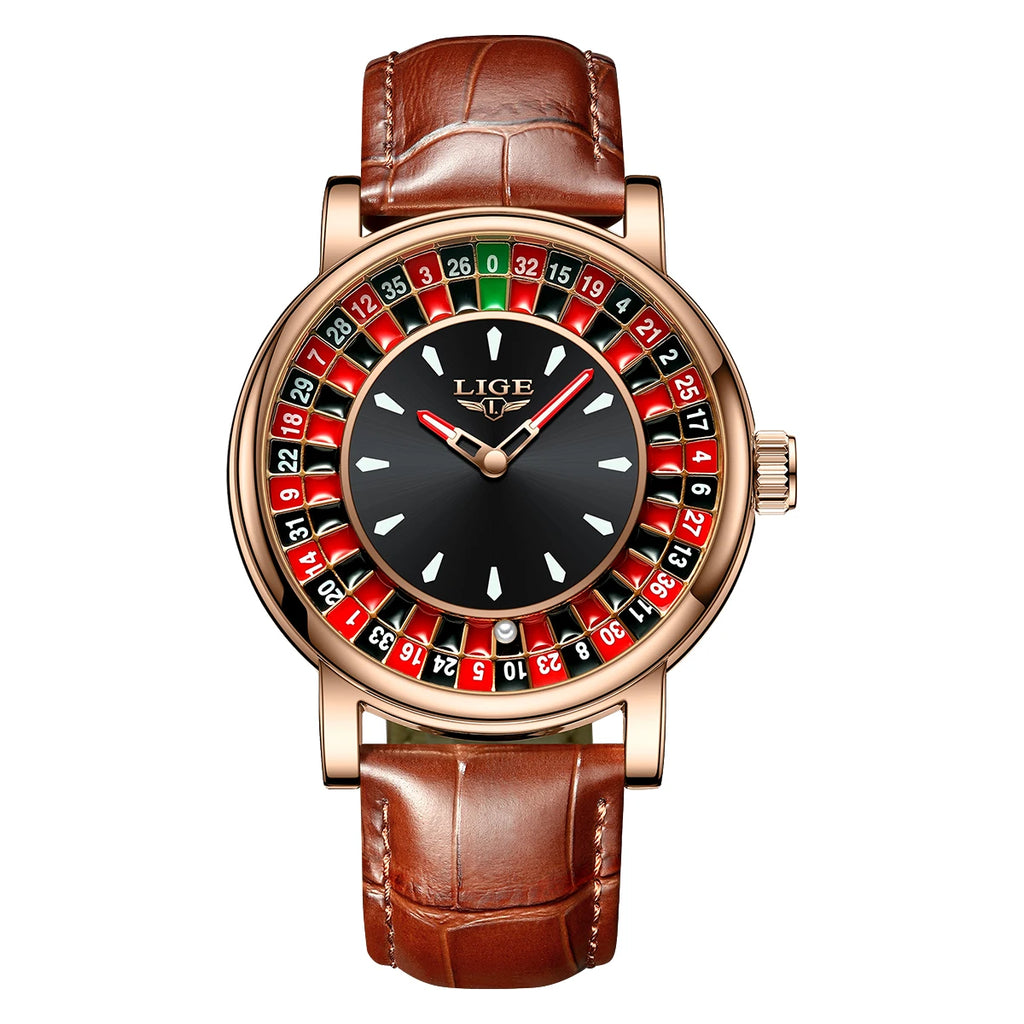 VegasSpin™ Chrono  Montre Homme Cadran Rotatif Inspirée de la Roulette
