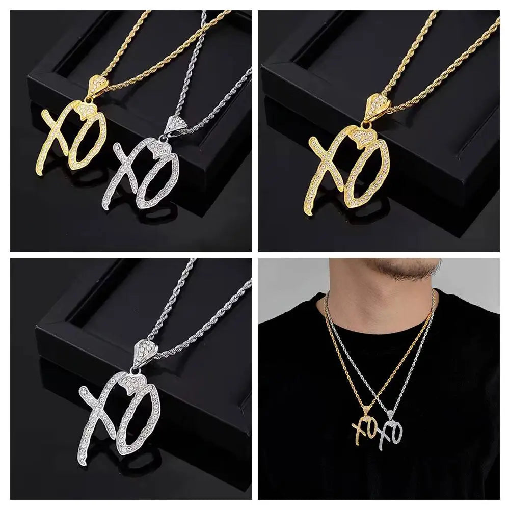 Collier Pendentif XO Zircon Cubique - Chaîne Hip Hop Unisexe