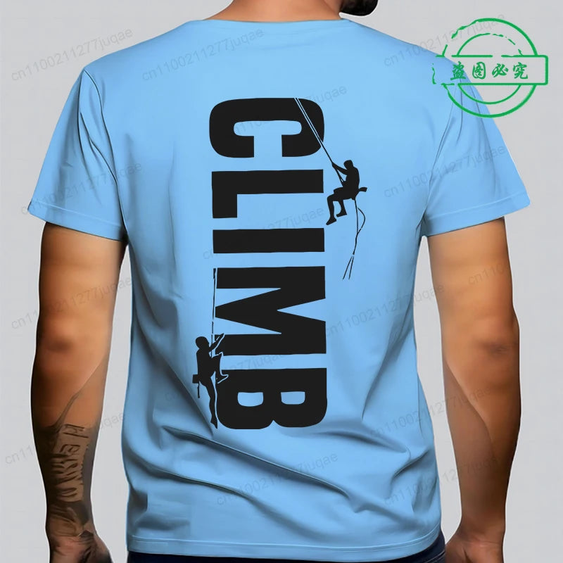 T-shirt Escalade Homme – Tee-shirt Décontracté Rock Climbing Vintage Respirant Été