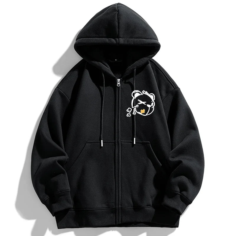 Blouson Oversize Homme - Hoodie Zippé Grande Taille