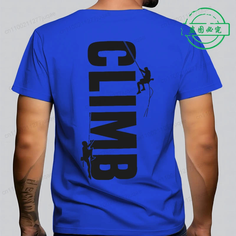 T-shirt Escalade Homme – Tee-shirt Décontracté Rock Climbing Vintage Respirant Été