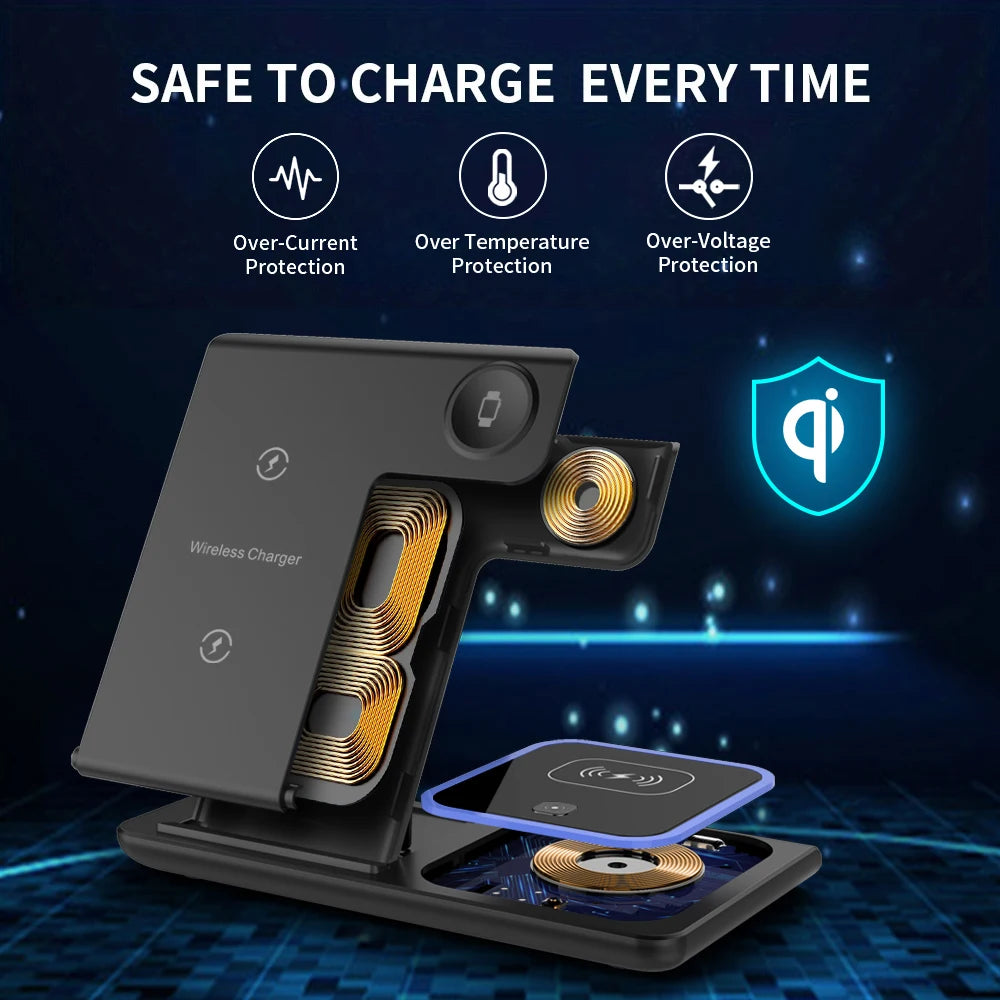 Chargeur Sans Fil 3-en-1 Pliable 200W pour iPhone & Apple Watch