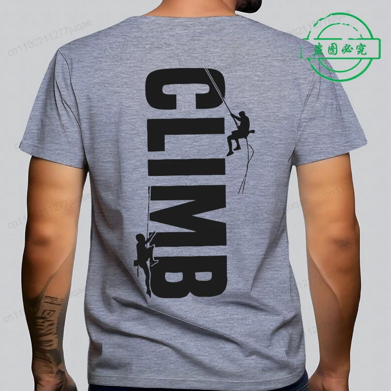 T-shirt Escalade Homme – Tee-shirt Décontracté Rock Climbing Vintage Respirant Été
