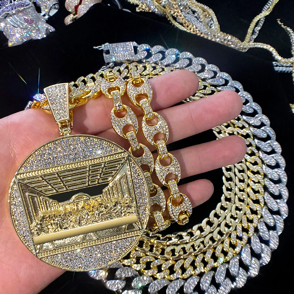 Pendentif Last Supper Iced Out - Chaîne Hip Hop Cubaine