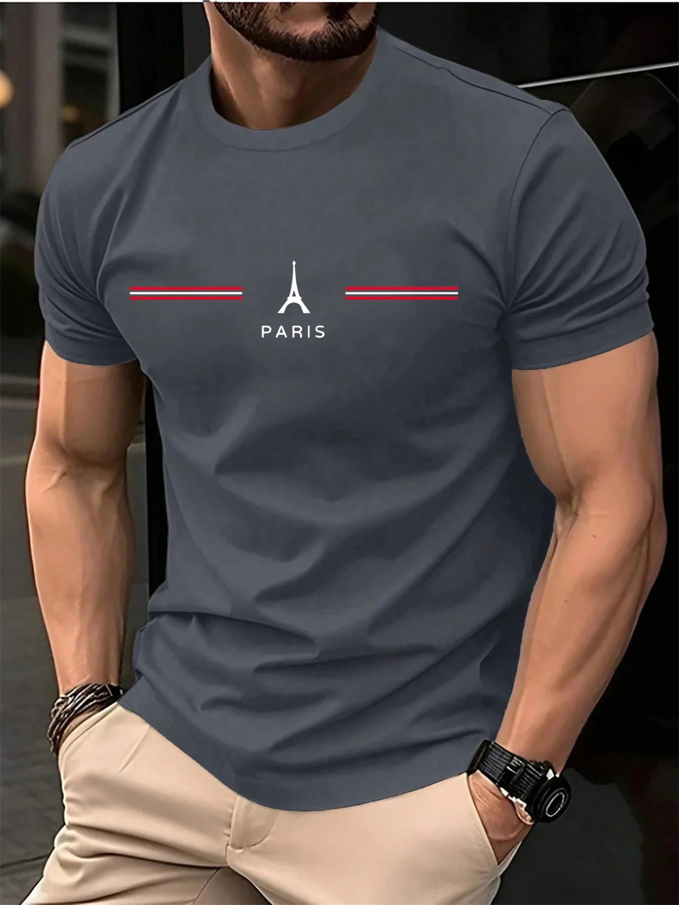 T-Shirt Homme Paris – 100 % Coton Oversize Casual & Urbain
