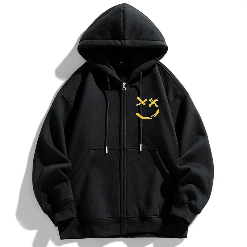 Blouson Oversize Homme - Hoodie Zippé Grande Taille