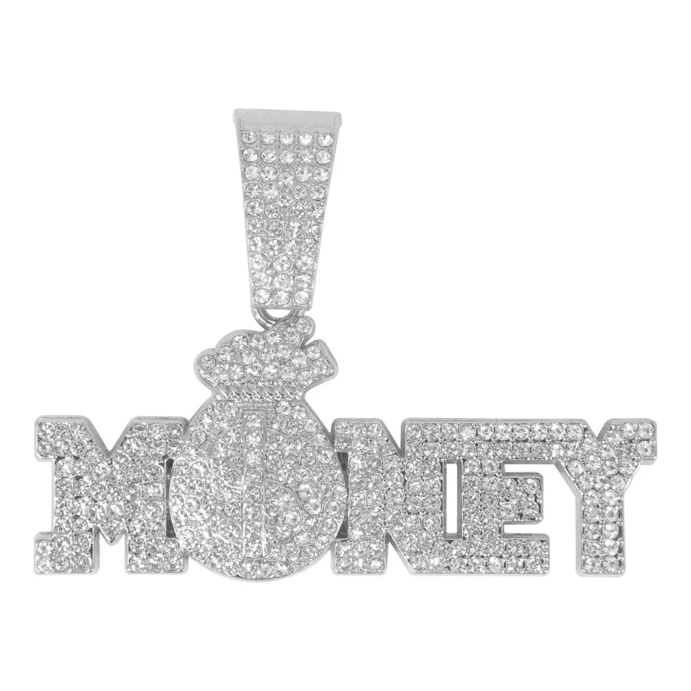 Collier Money Bag Iced Out - Collier Hip Hop Cubain