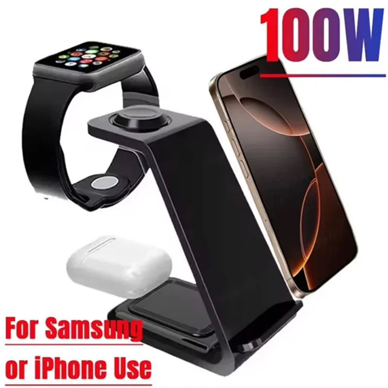 Chargeur Sans Fil 3-en-1 100W MagSafe Fast Charge