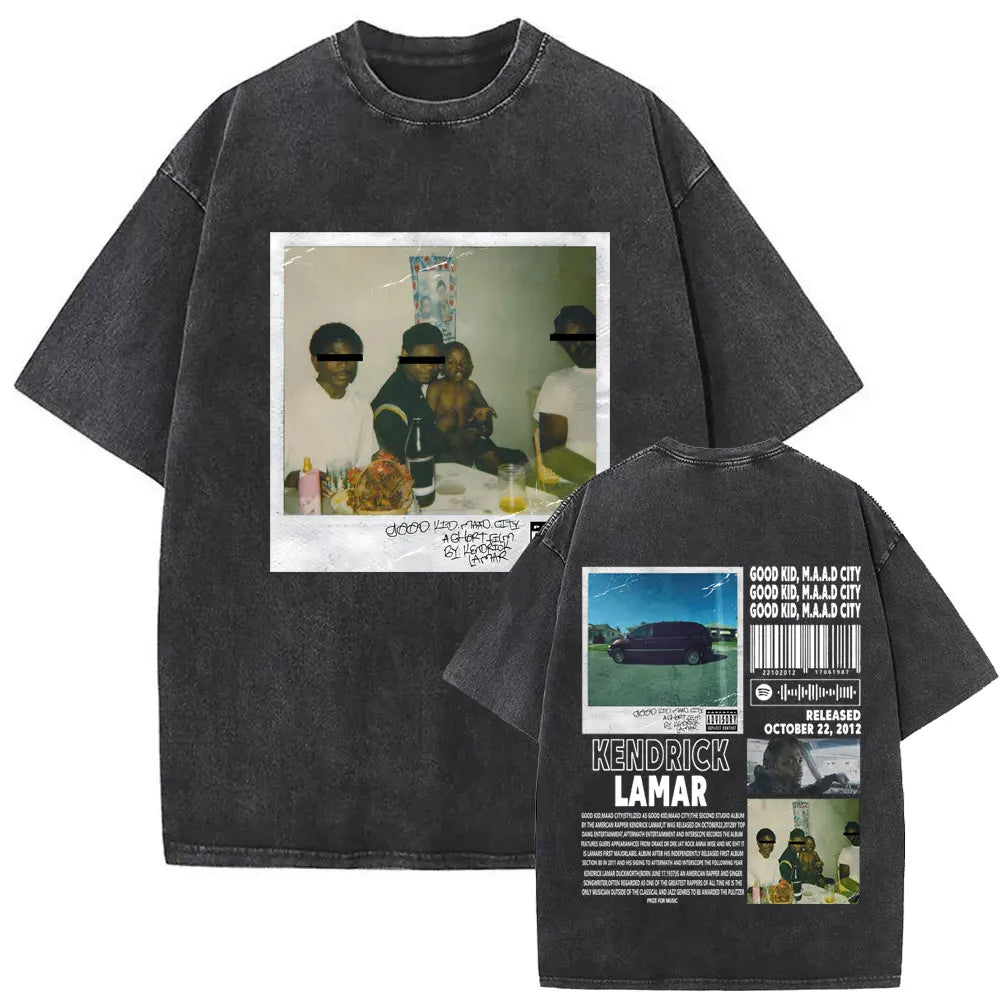 T-Shirt Hip-Hop Vintage Délavé – Streetwear Oversize Été