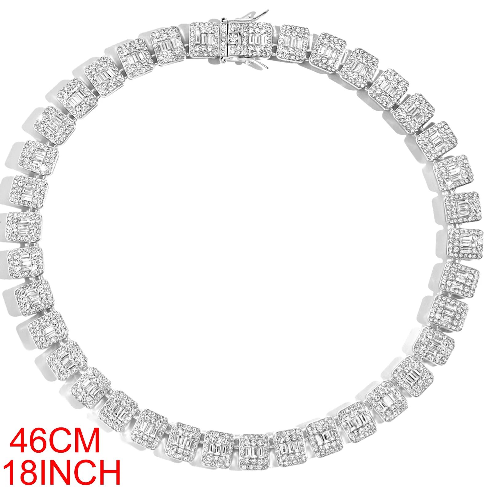 Chaîne Tennis Baguette Glacée - Collier Hip Hop Unisexe