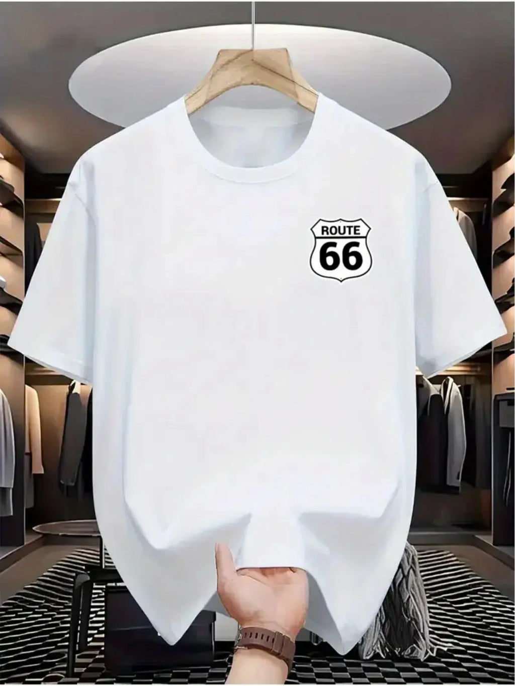 T-Shirt Route 66 Unisexe – 100 % Coton & Streetwear Américain