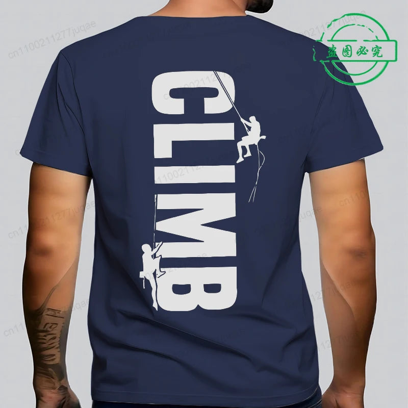 T-shirt Escalade Homme – Tee-shirt Décontracté Rock Climbing Vintage Respirant Été