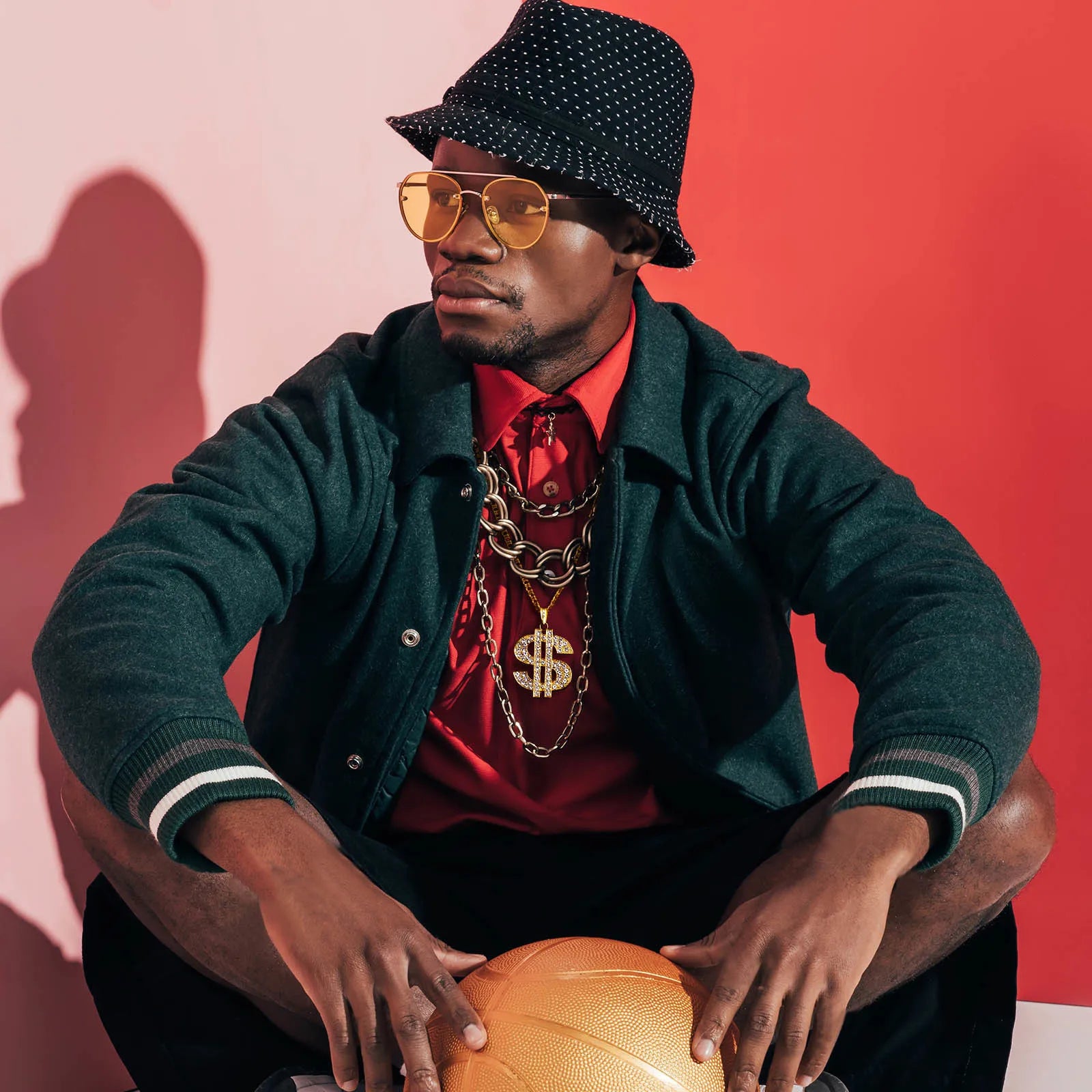 Collier Signe Dollar Doré - Chaîne Cubaine Hip Hop