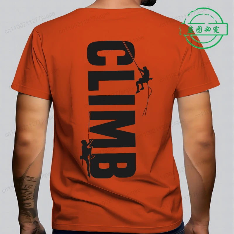 T-shirt Escalade Homme – Tee-shirt Décontracté Rock Climbing Vintage Respirant Été