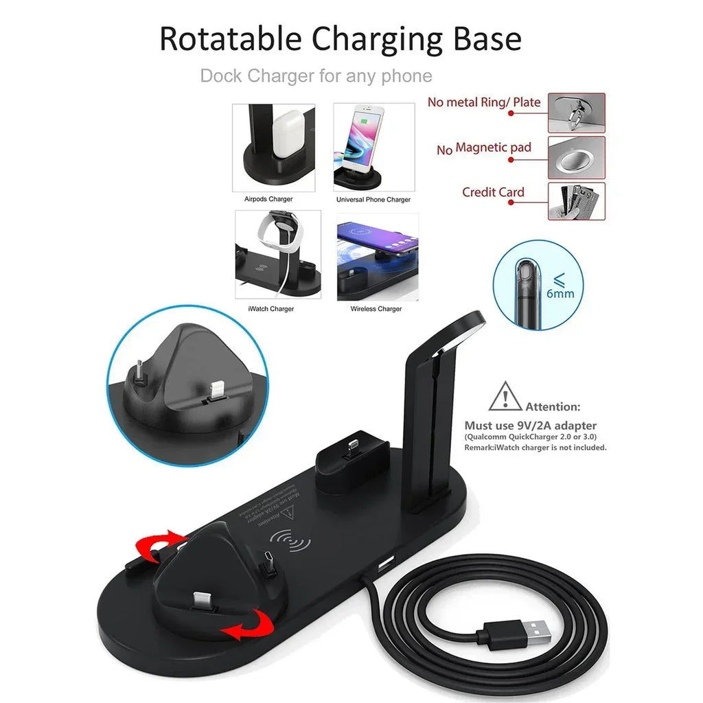 Station de Charge Sans Fil 7-en-1 100W – Compatible iPhone, Apple Watch & AirPods