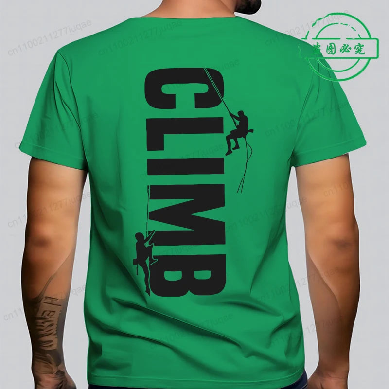 T-shirt Escalade Homme – Tee-shirt Décontracté Rock Climbing Vintage Respirant Été