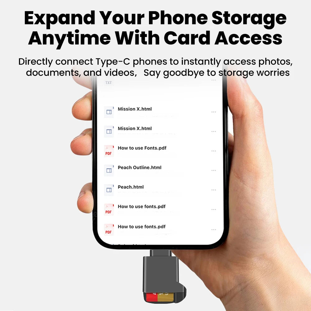 FlashLink™ – Lecteur Carte TF USB-C 2.0 Compact | Stockage Externe Portable