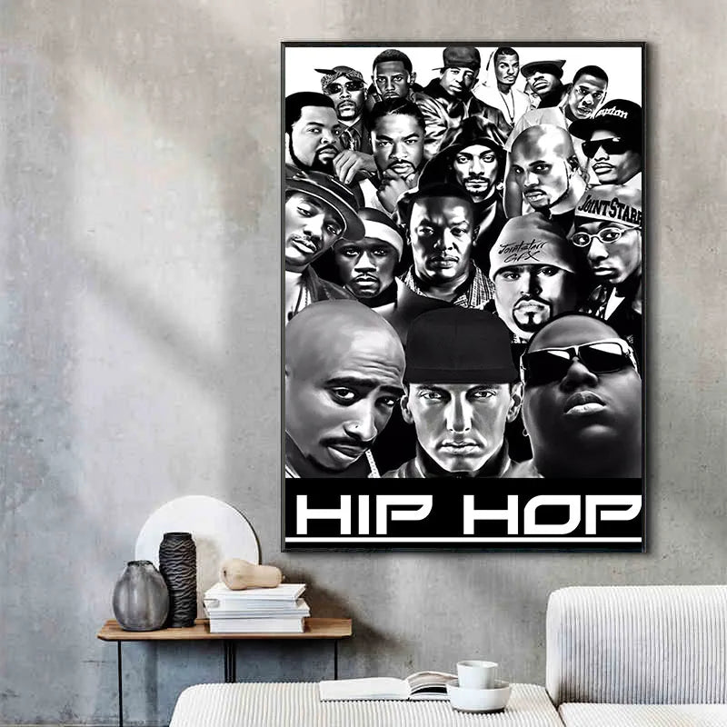 Toile Rappeurs Légendes Old School - Décoration Murale Hip Hop