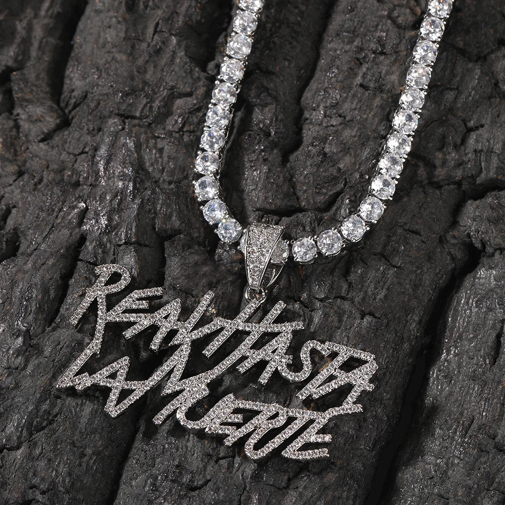 Pendentif Hasta La Muerte - Style Anuel AA Hip Hop Glacé