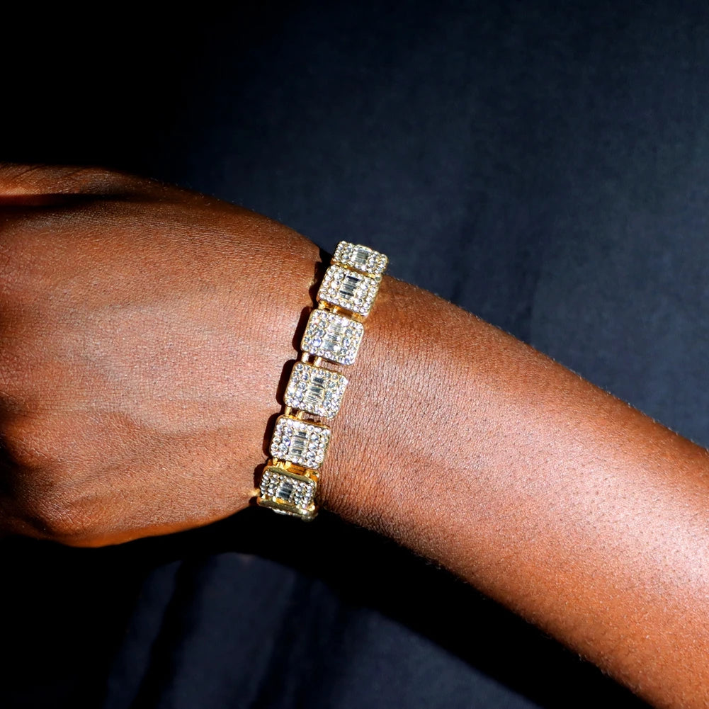 Chaîne Tennis Baguette Glacée - Collier Hip Hop Unisexe