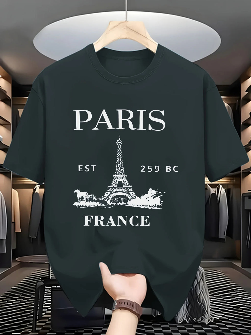 T-Shirt Homme Paris Eiffel – 100 % Coton & Style Urbain