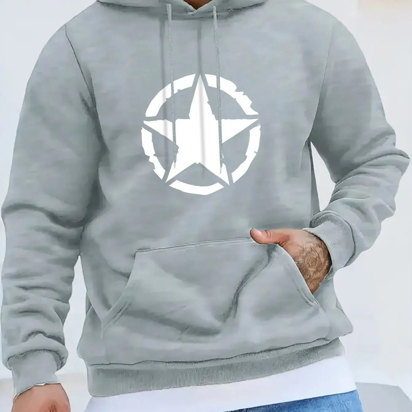 Hoodie Zippé Étoiles Géométriques Homme