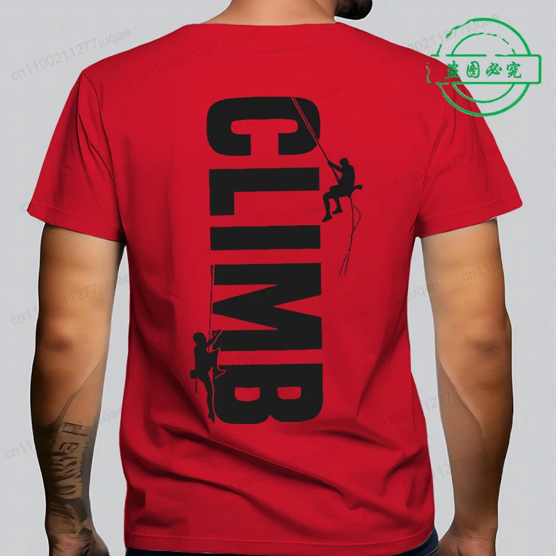T-shirt Escalade Homme – Tee-shirt Décontracté Rock Climbing Vintage Respirant Été