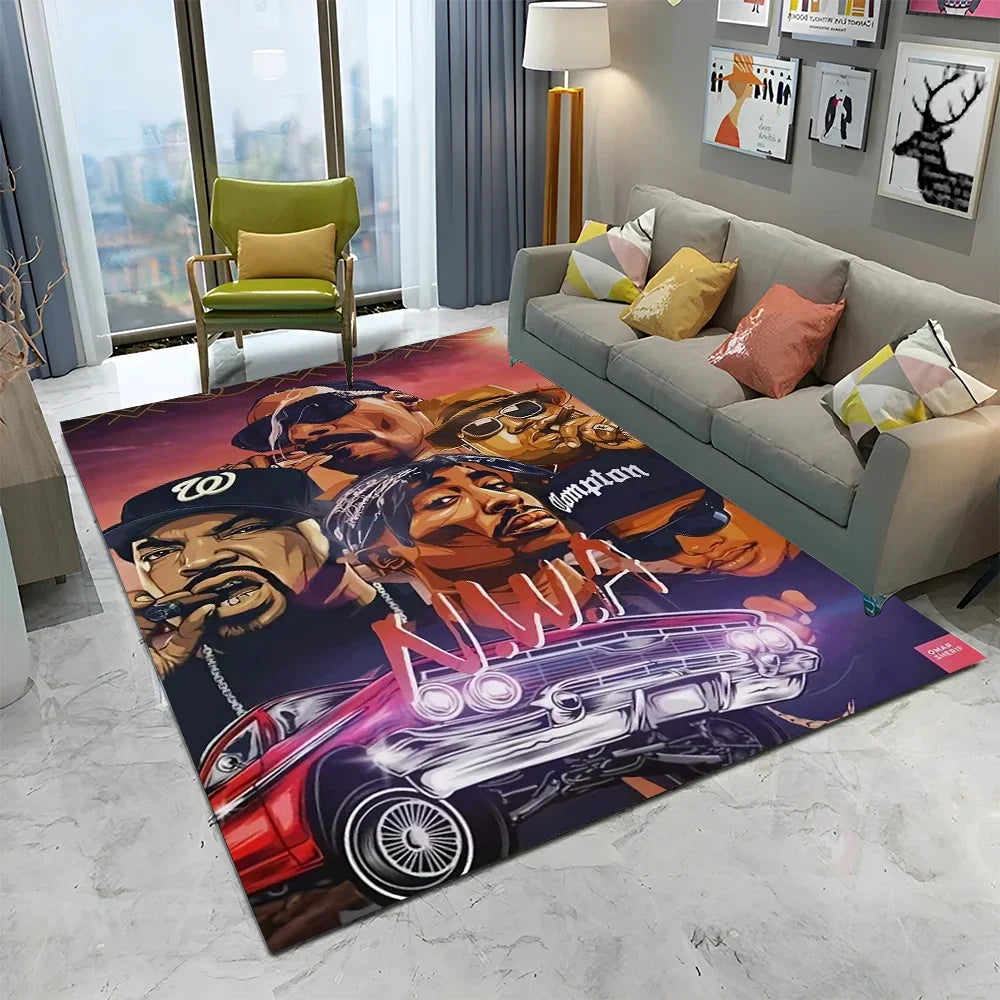 Tapis Hip Hop Rapper Étoile - Décor Chambre Salon