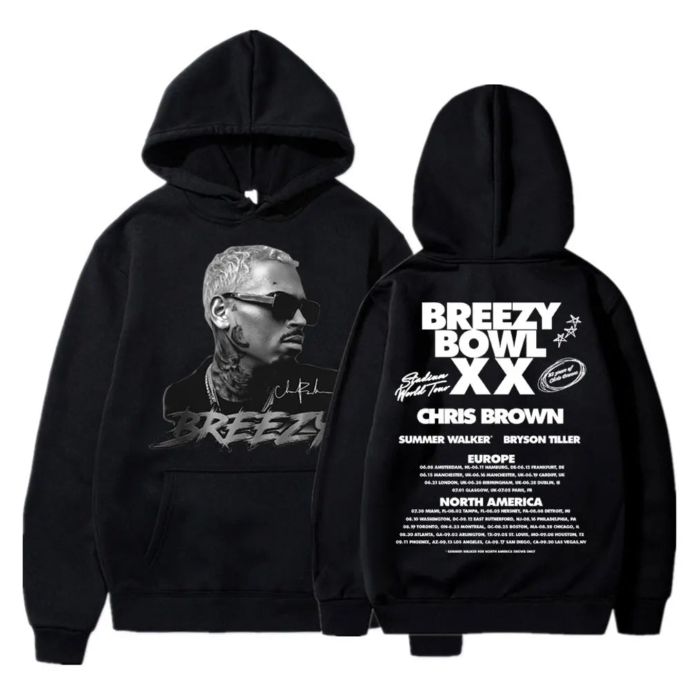 Hoodie Oversize Concert 2025 – Sweat à Capuche Hip Hop Streetwear Unisexe