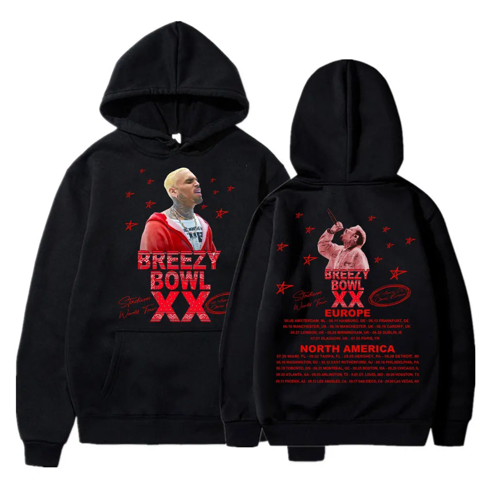Hoodie Oversize Concert 2025 – Sweat à Capuche Hip Hop Streetwear Unisexe