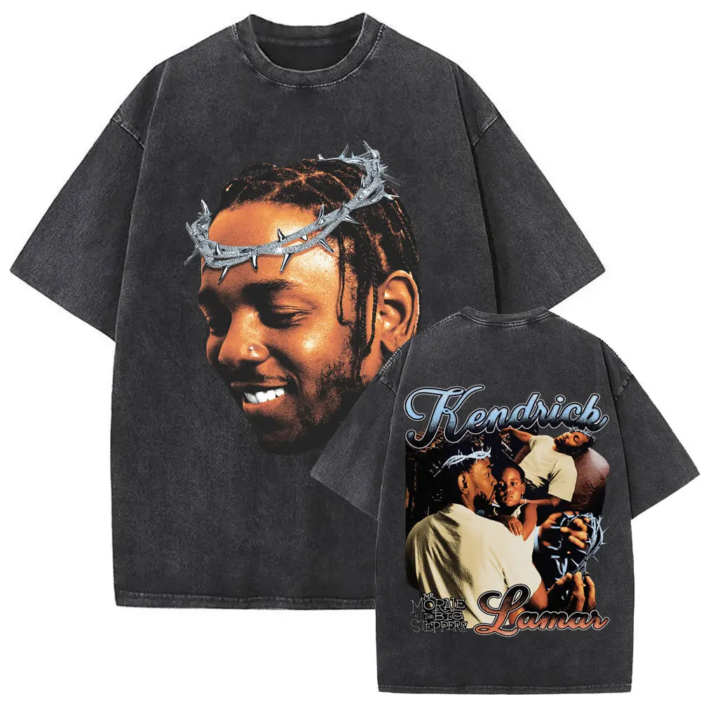 T-Shirt Hip-Hop Vintage Délavé – Streetwear Oversize Été