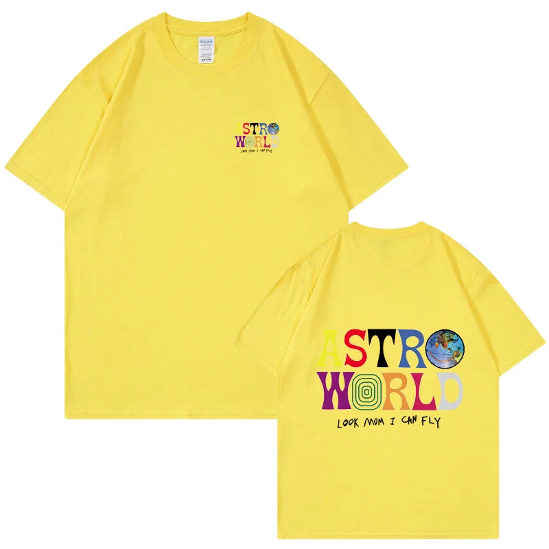 AstroVibe™ – T-shirt Streetwear Hip Hop Unisex 100% Coton | Look Mom I Can Fly