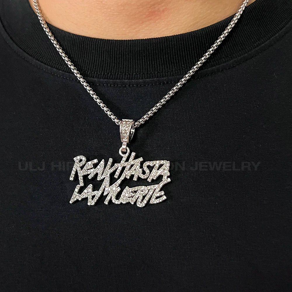 Collier Realhasta Noir Iced Out - Collier Tennis Hip Hop