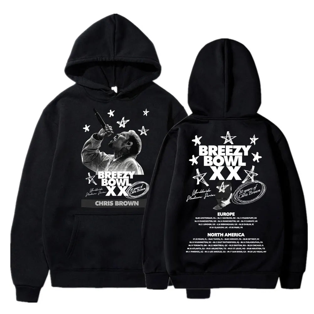 Hoodie Oversize Concert 2025 – Sweat à Capuche Hip Hop Streetwear Unisexe
