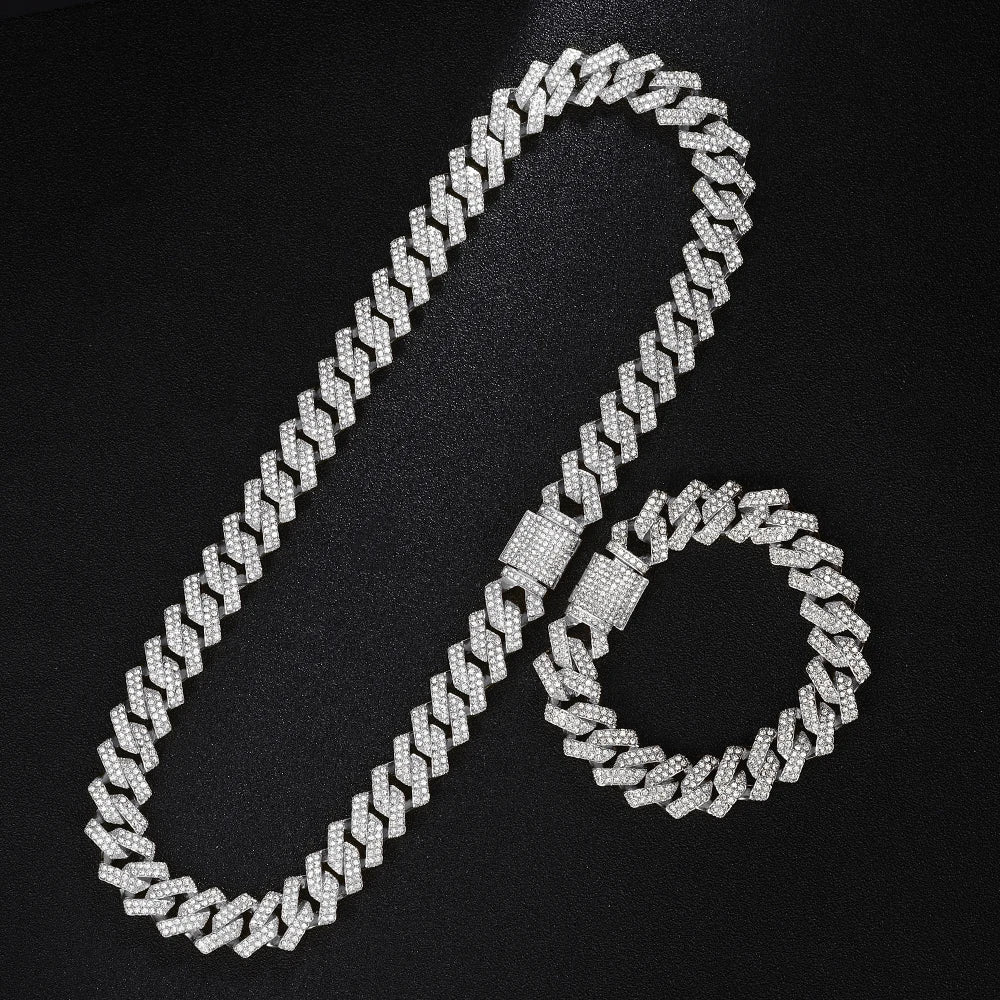 Ensemble Montre Chaîne Cubaine Iced Out - Collier Bracelet