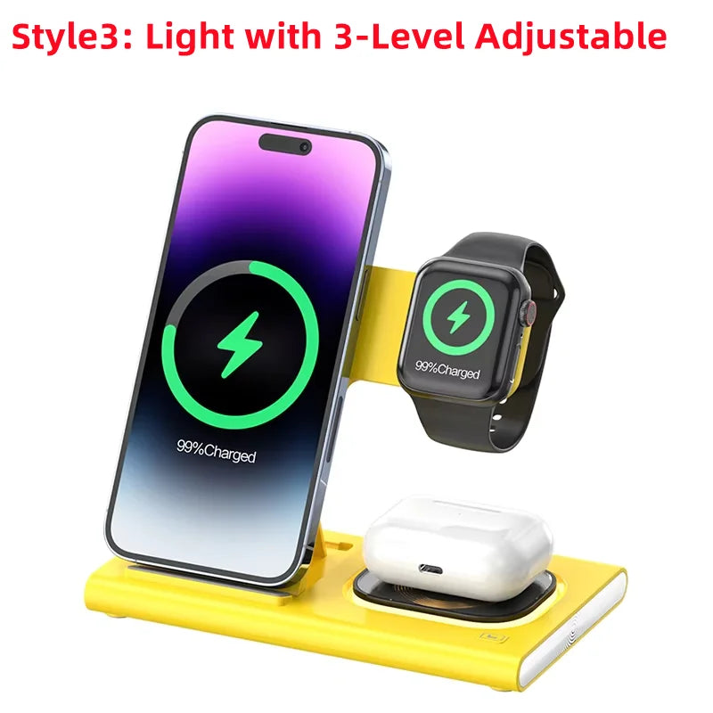 Chargeur Sans Fil 3-en-1 Pliable 200W pour iPhone & Apple Watch