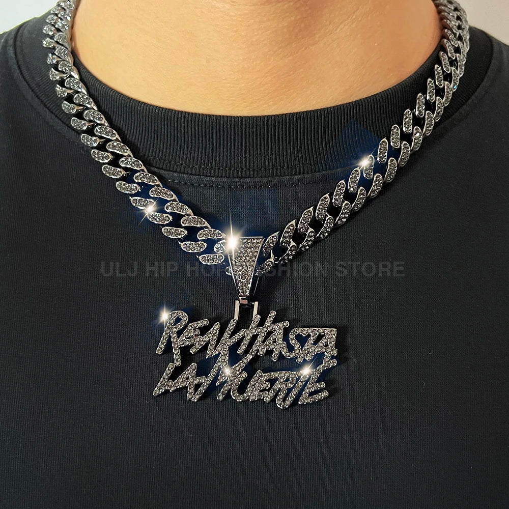 Collier Realhasta Noir Iced Out - Collier Tennis Hip Hop