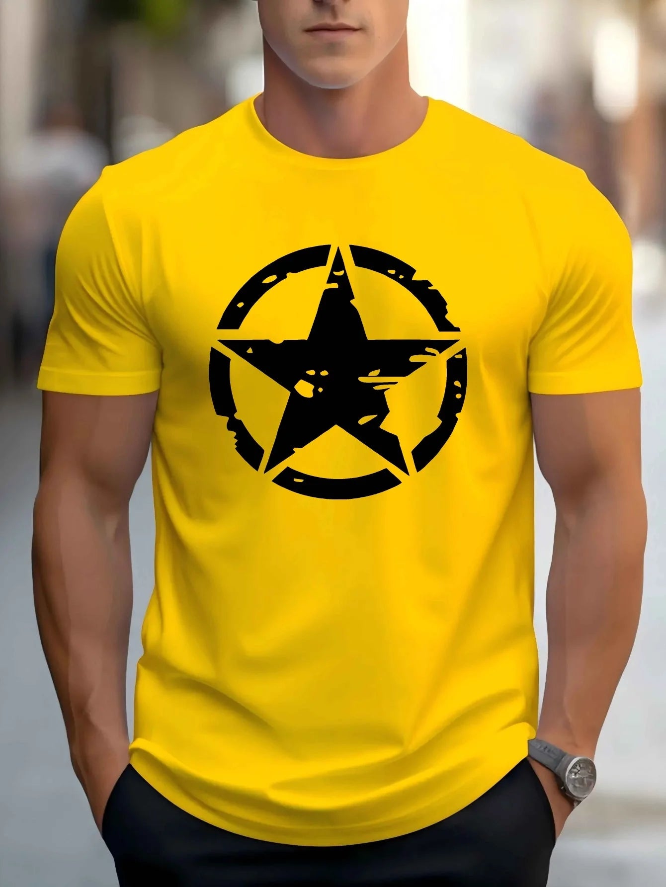 T-Shirt Homme Star Street – Coton 100 % & Style Urbain