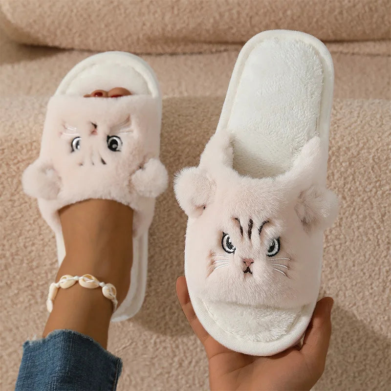 KittyCozy™ – Chaussons Femme Mignons Chat Plush | Antidérapants & Confortables