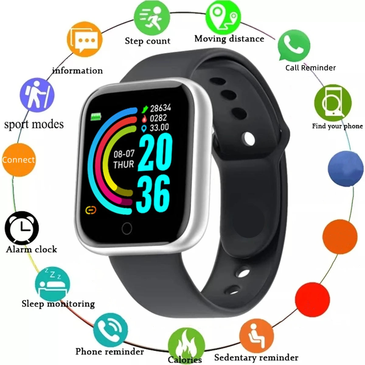 SmartPulse™ – Montre Connectée Homme & Femme | Fitness, Messages & Santé Android/iOS