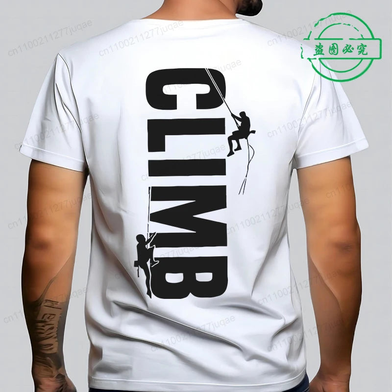 T-shirt Escalade Homme – Tee-shirt Décontracté Rock Climbing Vintage Respirant Été