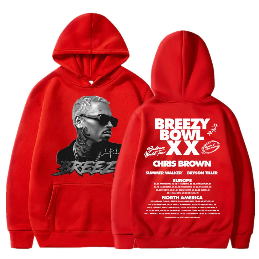 Hoodie Oversize Concert 2025 – Sweat à Capuche Hip Hop Streetwear Unisexe